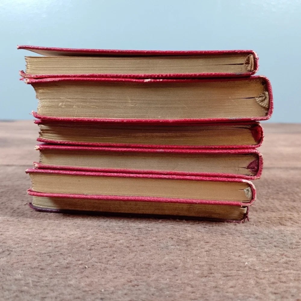 Miniature Classic Literature Books Lot of 6 Red Gold Gilded Editions